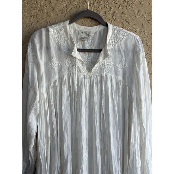 Rachel Zoe White Large Embroidered Etherial Glam Woman’s Angelic Blouse Boho - Picture 6 of 12
